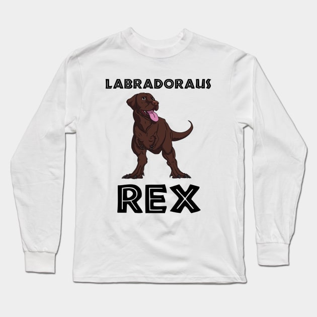 Labrador Dinosaur (black) Long Sleeve T-Shirt by Lucky Yucca